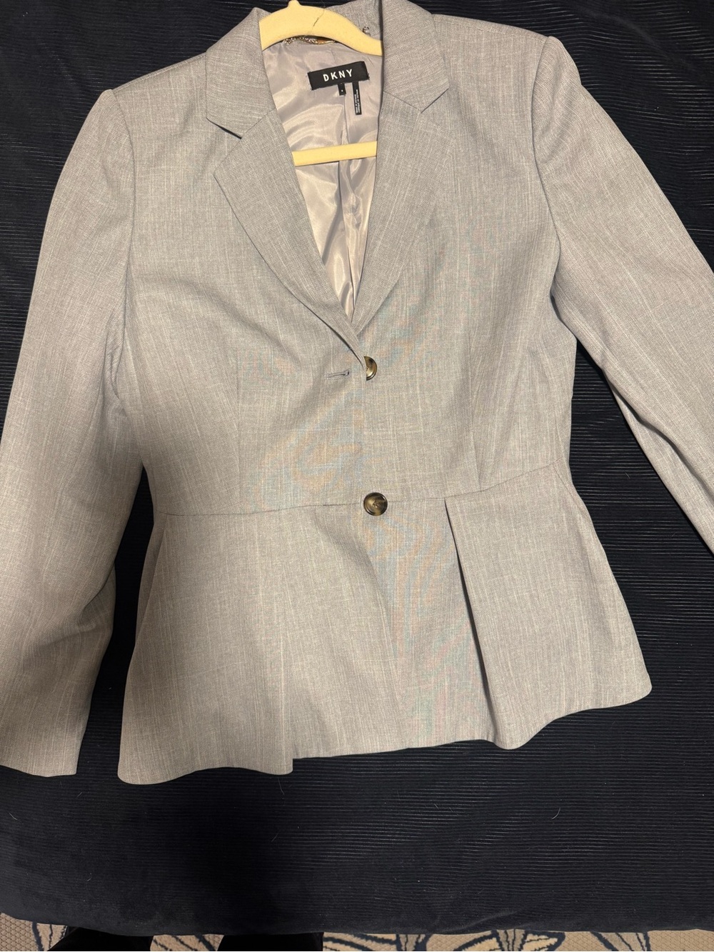 DKNY Light Gray Tailored Women's Blazer with Peplum Detail